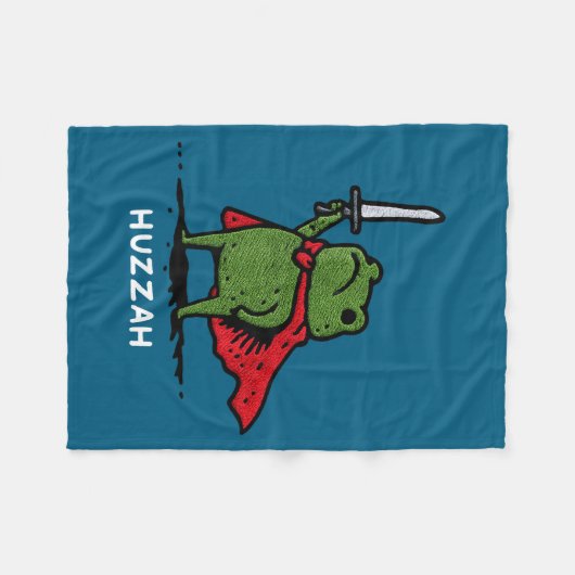 Huzzah Frog Knight Funny Sword Meme Quote  Fleece Deken (Voorkant (Horizontaal))