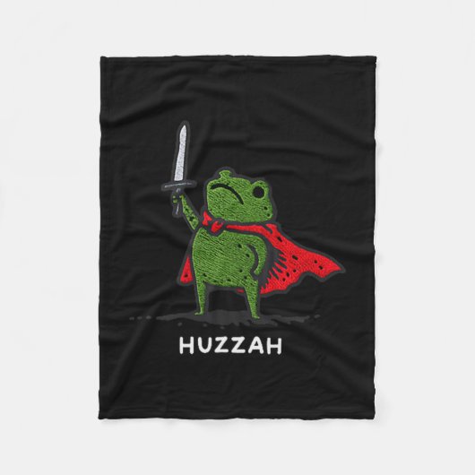 Huzzah Frog Knight Funny Sword Meme Quote Fleece Deken (Voorkant)
