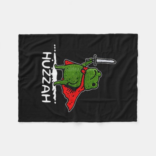 Huzzah Frog Knight Funny Sword Meme Quote  Fleece Deken (Voorkant (Horizontaal))