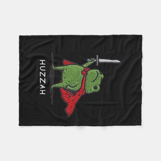 Huzzah Frog Knight Funny Sword Meme Quote Fleece Deken (Voorkant (Horizontaal))
