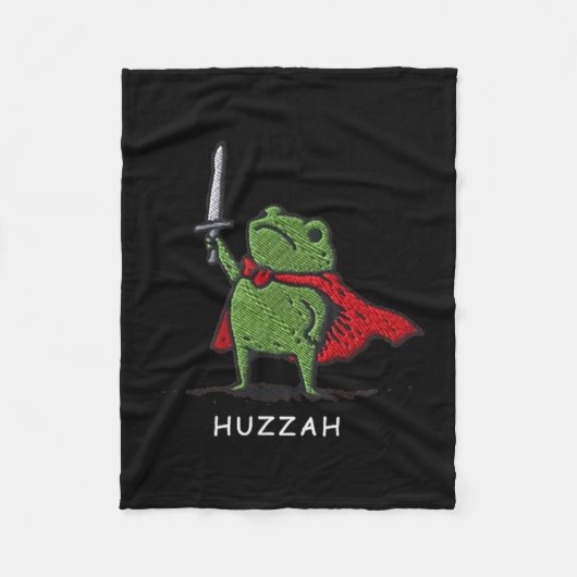 Huzzah Frog Knight Funny Sword Meme Quote Fleece Deken (Voorkant)