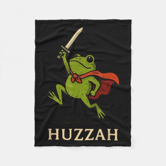 Huzzah Frog Knight Funny Sword Meme Quote  Fleece Deken (Voorkant)