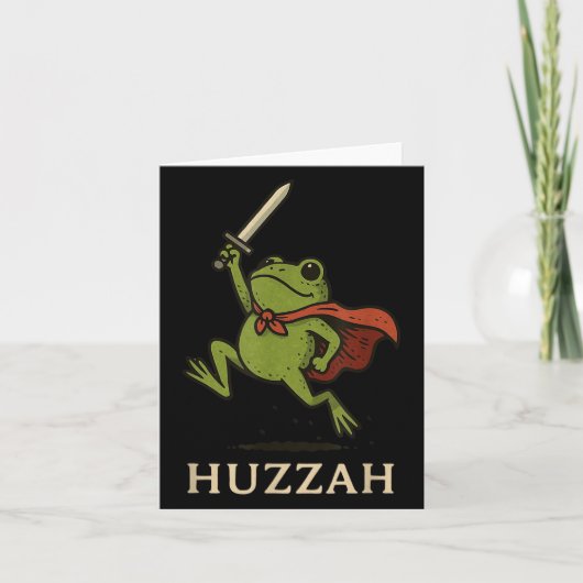Huzzah Frog Knight Funny Sword Meme Quote  Kaart (Voorkant)