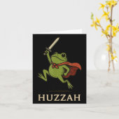 Huzzah Frog Knight Funny Sword Meme Quote  Kaart (Gele Bloem)