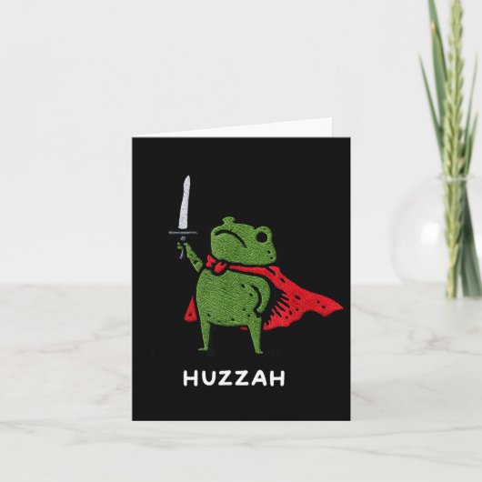 Huzzah Frog Knight Funny Sword Meme Quote  Kaart (Voorkant)