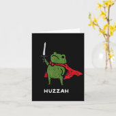 Huzzah Frog Knight Funny Sword Meme Quote  Kaart (Gele Bloem)