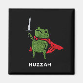 Huzzah Frog Knight Funny Sword Meme Quote  Magneet (Voorkant)
