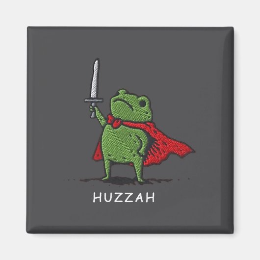 Huzzah Frog Knight Funny Sword Meme Quote  Magneet (Voorkant)