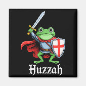 Huzzah Frog Knight Funny Sword Meme Quote Medieval Magneet (Voorkant)