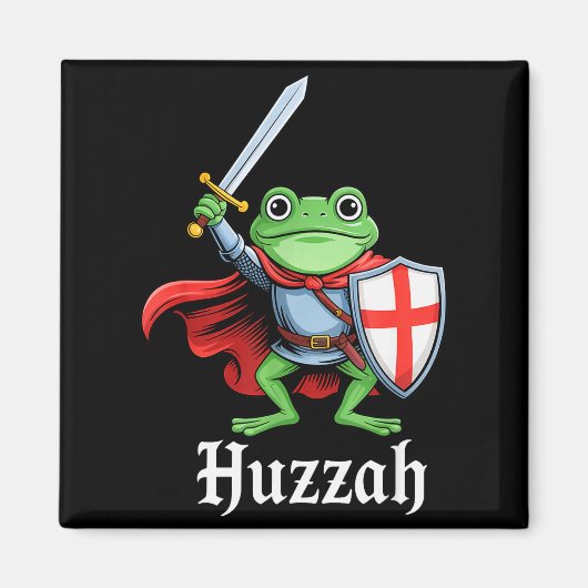 Huzzah Frog Knight Funny Sword Meme Quote Medieval Magneet (Voorkant)