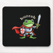 Huzzah Frog Knight Funny Sword Meme Quote Medieval Muismat (Voorkant)