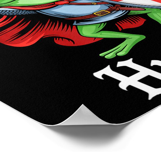 Huzzah Frog Knight Funny Sword Meme Quote Medieval Poster (Hoek)