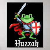 Huzzah Frog Knight Funny Sword Meme Quote Medieval Poster (Voorkant)