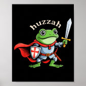 Huzzah Frog Knight Funny Sword Meme Quote Medieval Poster (Voorkant)