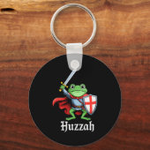 Huzzah Frog Knight Funny Sword Meme Quote Medieval Sleutelhanger (Voorkant)