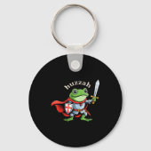 Huzzah Frog Knight Funny Sword Meme Quote Medieval Sleutelhanger (Voorkant)