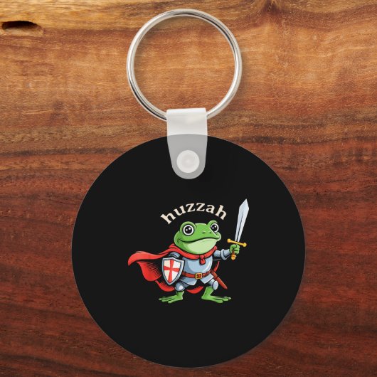 Huzzah Frog Knight Funny Sword Meme Quote Medieval Sleutelhanger (Voorkant)