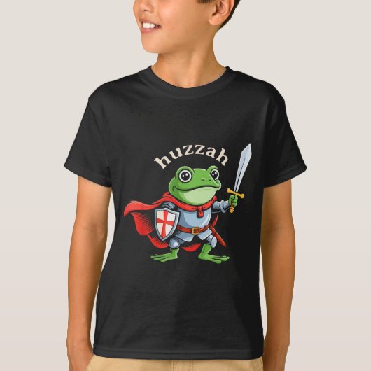 Huzzah Frog Knight Funny Sword Meme Quote Medieval T-shirt (Voorkant)