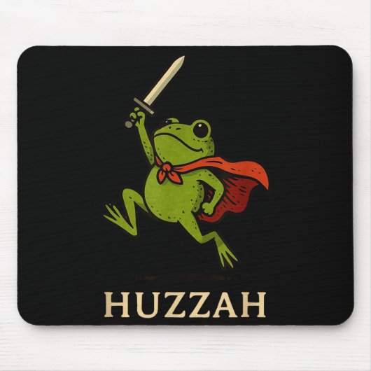 Huzzah Frog Knight Funny Sword Meme Quote  Muismat (Voorkant)