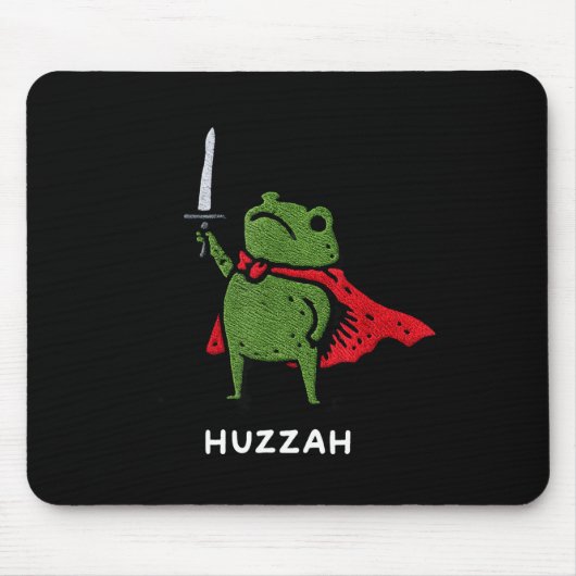 Huzzah Frog Knight Funny Sword Meme Quote  Muismat (Voorkant)