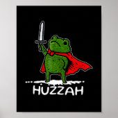 Huzzah Frog Knight Funny Sword Meme Quote  Poster (Voorkant)