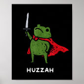 Huzzah Frog Knight Funny Sword Meme Quote Poster (Voorkant)