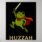 Huzzah Frog Knight Funny Sword Meme Quote Poster (Voorkant)