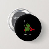 Huzzah Frog Knight Funny Sword Meme Quote  Ronde Button 5,7 Cm (Voorkant /achterkant)
