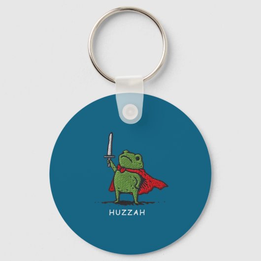 Huzzah Frog Knight Funny Sword Meme Quote  Sleutelhanger (Voorkant)