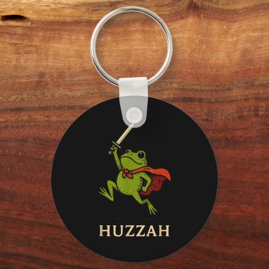 Huzzah Frog Knight Funny Sword Meme Quote  Sleutelhanger (Voorkant)