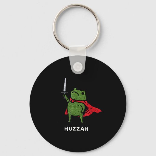 Huzzah Frog Knight Funny Sword Meme Quote Sleutelhanger (Voorkant)