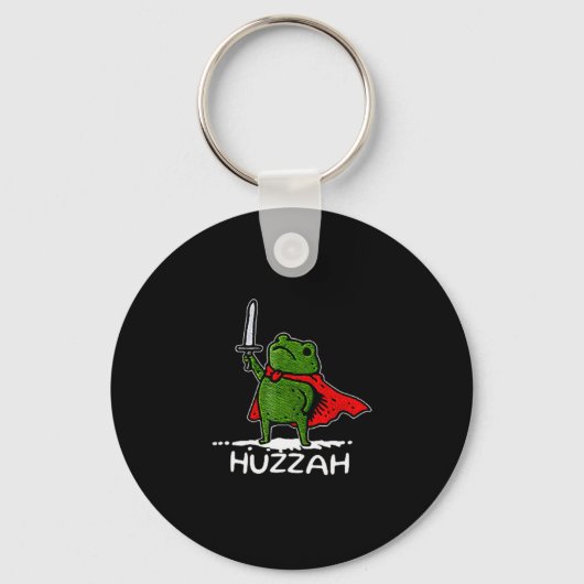 Huzzah Frog Knight Funny Sword Meme Quote Sleutelhanger (Voorkant)