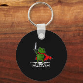 Huzzah Frog Knight Funny Sword Meme Quote Sleutelhanger (Voorkant)