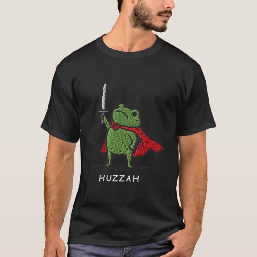 Huzzah Frog Knight Funny Sword Meme Quote  T-shirt (Voorkant)