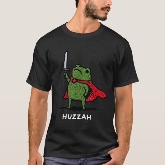 Huzzah Frog Knight Funny Sword Meme Quote  T-shirt (Voorkant)