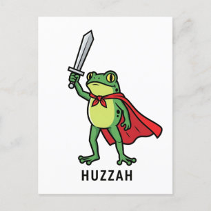 Huzzah Frog Knight Grappig Zwaard Meme Quote Aankondigingskaart