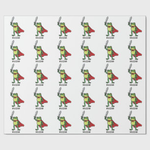 Huzzah Frog Knight Grappig Zwaard Meme Quote Cadeaupapier
