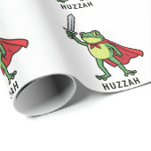 Huzzah Frog Knight Grappig Zwaard Meme Quote Cadeaupapier (Rol Hoek)