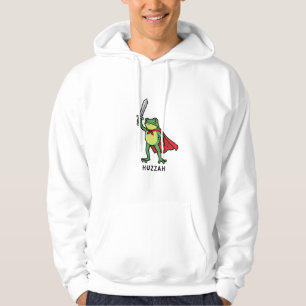 Huzzah Frog Knight Grappig Zwaard Meme Quote Hoodie