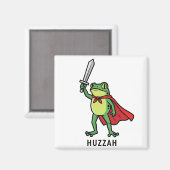 Huzzah Frog Knight Grappig Zwaard Meme Quote Magneet (Voorkant / Achterkant)
