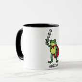 Huzzah Frog Knight Grappig Zwaard Meme Quote Mok (Voorkant links)