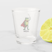 Huzzah Frog Knight Grappig Zwaard Meme Quote Shot Glas (Achterkant)