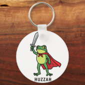 Huzzah Frog Knight Grappig Zwaard Meme Quote Sleutelhanger (Voorkant)