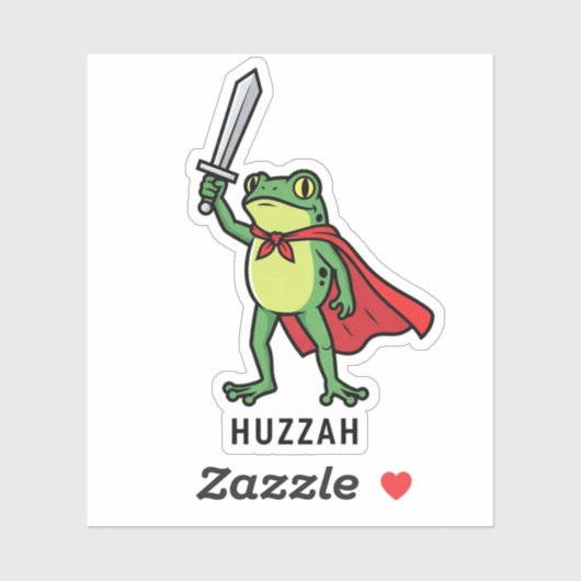 Huzzah Frog Knight Grappig Zwaard Meme Quote Sticker (Vel)
