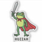 Huzzah Frog Knight Grappig Zwaard Meme Quote Sticker (Voorkant)