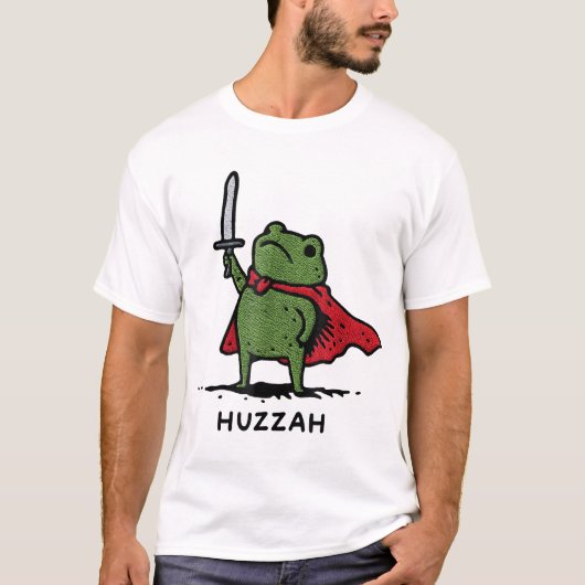 Huzzah Frog Knight Sword Quote T-shirt (Voorkant)