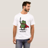 Huzzah Frog Knight Sword Quote T-shirt (Voorkant volledig)