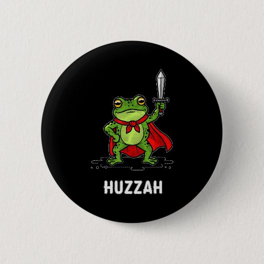 Huzzah Frog  Ronde Button 5,7 Cm (Voorkant)