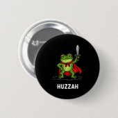 Huzzah Frog  Ronde Button 5,7 Cm (Voorkant /achterkant)