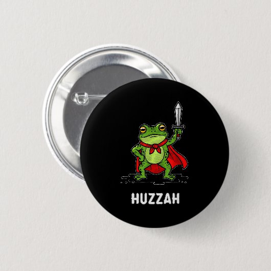 Huzzah Frog Ronde Button 5,7 Cm (Voorkant /achterkant)